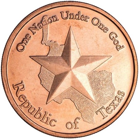 (image for) Republic Of Texas (AOCS) (2010) 1 oz .999 Pure Copper Round