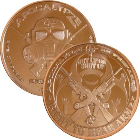 (image for) Right To Bear Armz 1 oz .999 Pure Copper Round (3rd Design of the ApocalypZe Series)