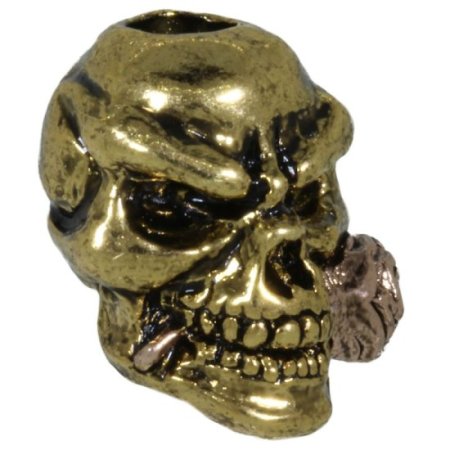 (image for) Rose Skull Bead in Antique 18K Gold/Antique Rose Gold Finish by Schmuckatelli Co.