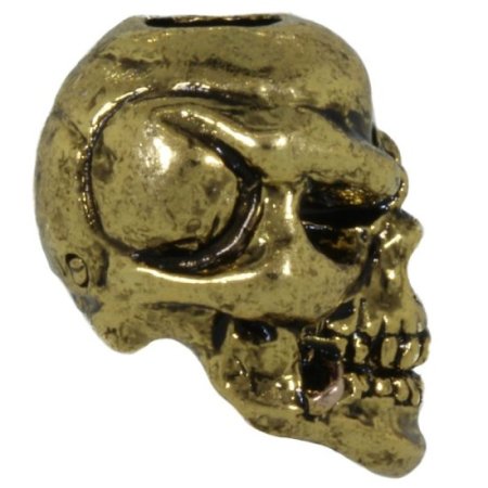 (image for) Rose Skull Bead in Antique 18K Gold/Antique Rose Gold Finish by Schmuckatelli Co.