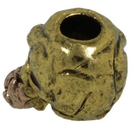 (image for) Rose Skull Bead in Antique 18K Gold/Antique Rose Gold Finish by Schmuckatelli Co.