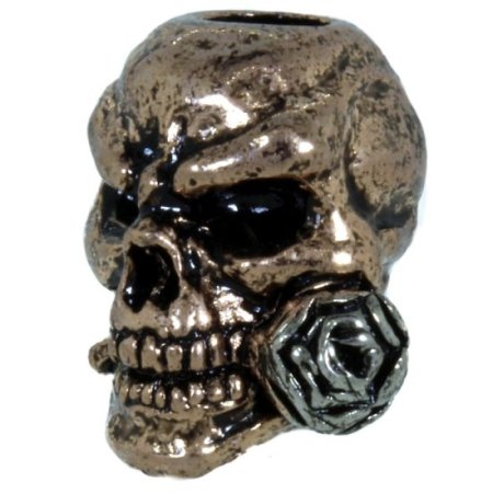 (image for) Rose Skull Bead in Antique Rose Gold/Antique Rhodium Finish by Schmuckatelli Co.