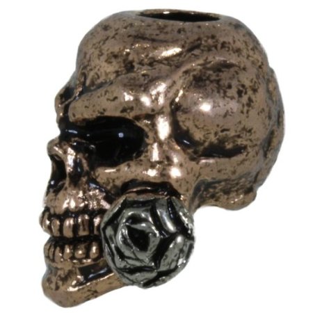 (image for) Rose Skull Bead in Antique Rose Gold/Antique Rhodium Finish by Schmuckatelli Co.