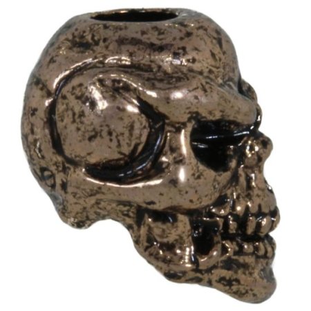 (image for) Rose Skull Bead in Antique Rose Gold/Antique Rhodium Finish by Schmuckatelli Co.