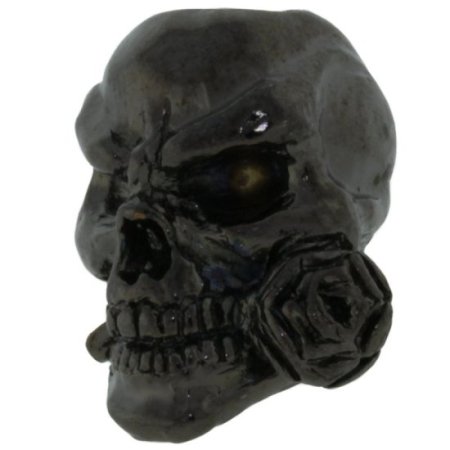 (image for) Rose Skull Bead in Hematite Finish by Schmuckatelli Co.