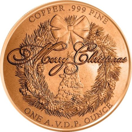(image for) Rudolph The Red Nosed Reindeer (Wreath Back Design Series) 1 oz .999 Pure Copper Round