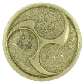 Raijin Shield Cord Button in Brass by Covenant Everyday Gear