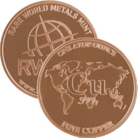 Rare World Metals - RWMM 1 oz .999 Pure Copper Round