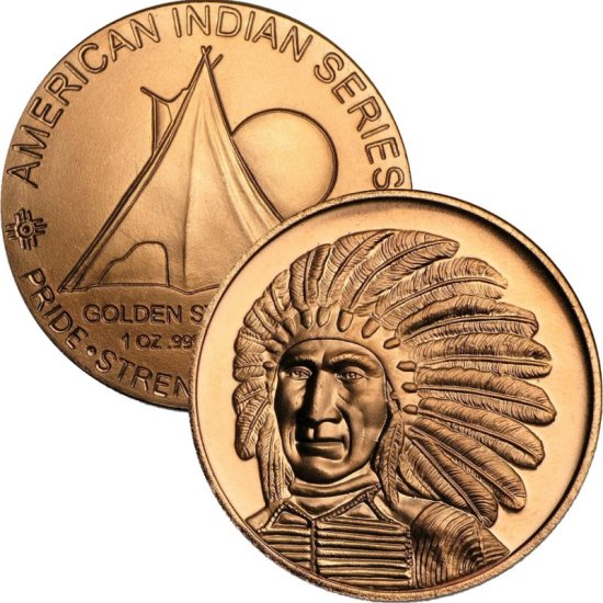 (image for) Chief Red Cloud 1 oz .999 Pure Copper Round