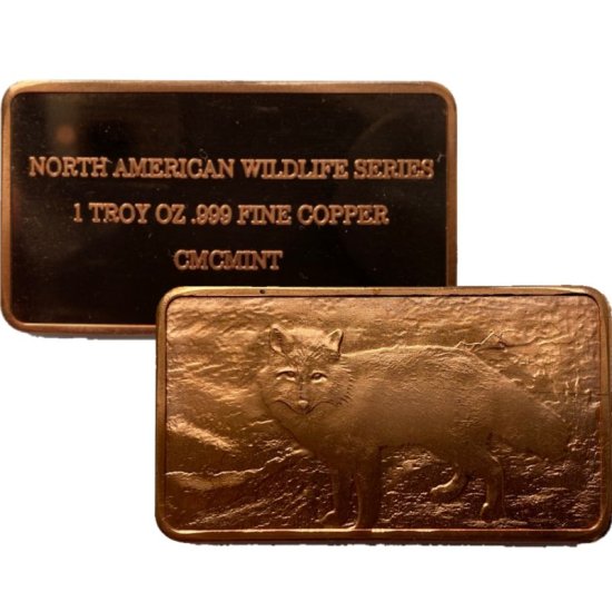 (image for) Red Fox (American Wildlife Set) 1 oz .999 Fine Copper Bar