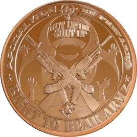 Right To Bear Armz 1 oz .999 Pure Copper Round (3rd Design of the ApocalypZe Series)
