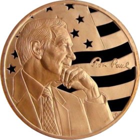 Ron Paul (AOCS) (2012 Provident Metals) 1 oz .999 Pure Copper Round