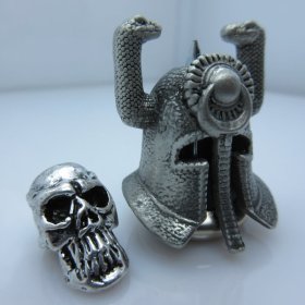 Riddle Of Steel Helmet With Thulsa Skull Silver/Silver By Bad Azz Beads