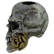 (image for) Rose Skull Bead in Rhodium/Antique 18K Gold Finish by Schmuckatelli Co.