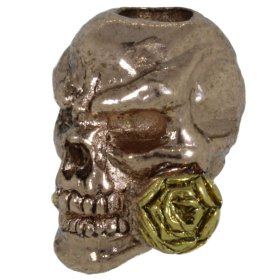 Rose Skull Bead in Antique Rose Gold/Antique 18K Gold Finish by Schmuckatelli Co.