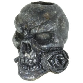 Rose Skull Bead in Black Oxide Finish by Schmuckatelli Co.