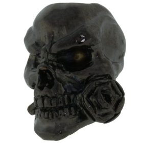 Rose Skull Bead in Hematite Finish by Schmuckatelli Co.