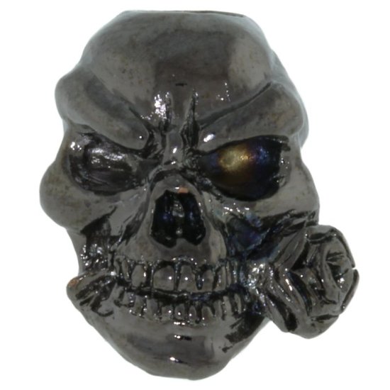 (image for) Rose Skull Bead in Hematite Finish by Schmuckatelli Co.