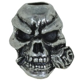 Rose Skull Bead in Pewter by Schmuckatelli Co.