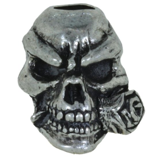 (image for) Rose Skull Bead in Pewter by Schmuckatelli Co.