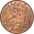 (image for) Rudolph ~ Merry Christmas (Tree Back Design Series) 1 oz .999 Pure Copper Round