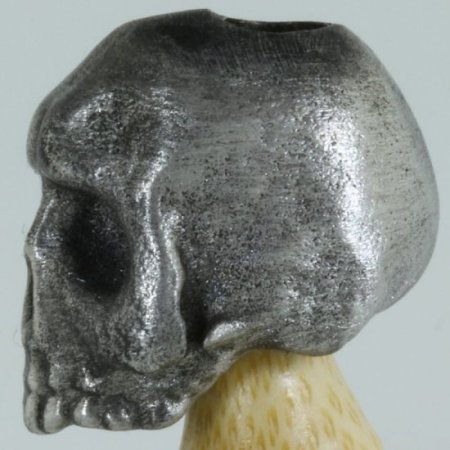 (image for) Sad (Jawless) Skull Bead in Pewter by Marco Magallona