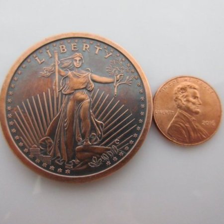 (image for) Saint Gaudens 1 oz .999 Pure Copper Round (Presston Mint) (Black Patina)