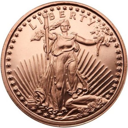 (image for) Saint Gaudens Design (Shield Back ~ 2011) 1 oz .999 Pure Copper Round