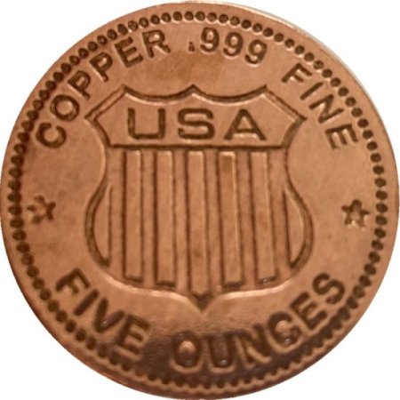 (image for) Saint Gaudens 5 oz .999 Pure Thick Copper Round Bar