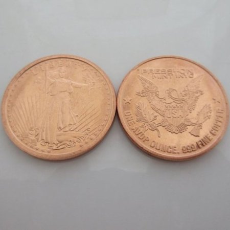 (image for) Saint Gaudens 1 oz .999 Pure Copper Round (Presston Mint)
