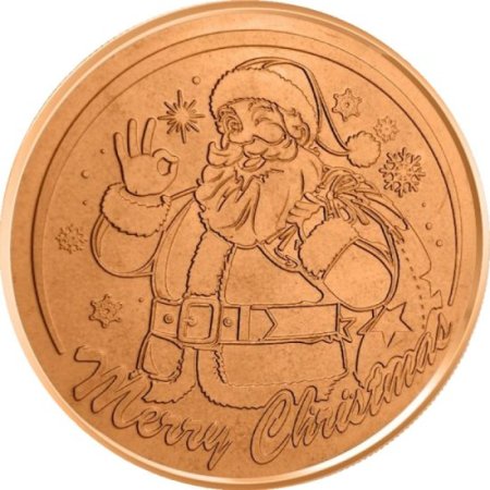 (image for) Santa Claus (Wreath Back Design Series) 1 oz .999 Pure Copper Round