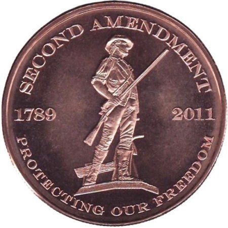 (image for) Second Amendment ~ Protecting Our Freedom (AOCS)  (2011) 1 oz .999 Pure Copper Round