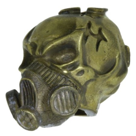 (image for) Skull Gas Mask Bead In Brass By Techno Silver