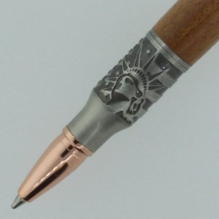 (image for) Statue of Liberty Flag Bolt Action Pen in (Mango) Antique Pewter/Rose Gold