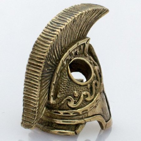 (image for) Spartan Helmet Bead in Brass by Russki Designs