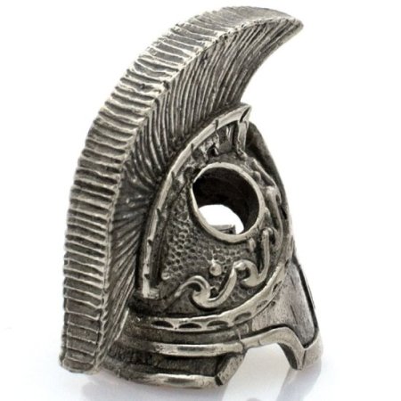 (image for) Spartan Helmet Bead in Nickel Silver by Russki Designs