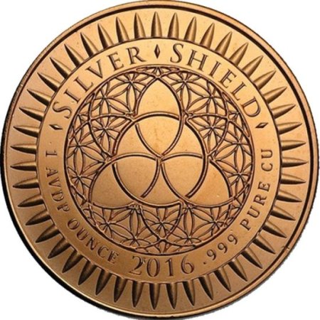 (image for) Spreading Debt And Death 1 oz .999 Pure Copper Round (2016 Silver Shield)