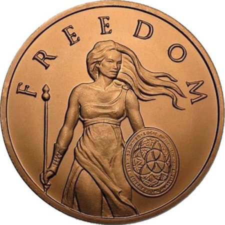 (image for) Standing Freedom 1 oz .999 Pure Copper Round (2015 Silver Shield)