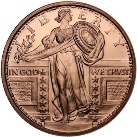 (image for) Standing Liberty 1 oz .999 Pure Copper Round