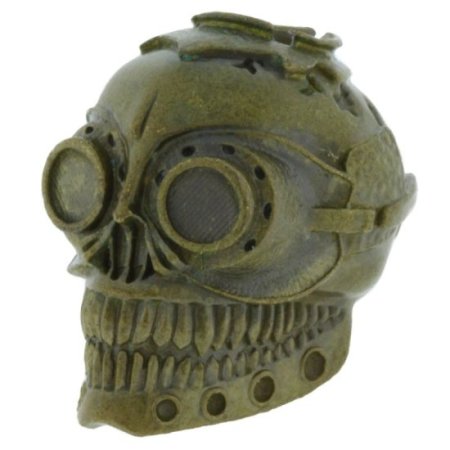 (image for) Steampunk Skull Helmet In Brass By Techno Silver