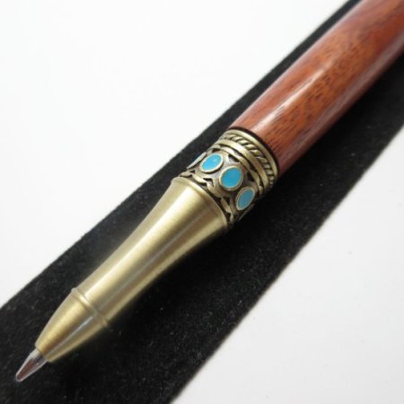 (image for) Southwest Mesa Twist Pen in (Granadillo Macawood) Antique Brass