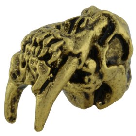 Sabretooth Bead in 18K Antique Gold Finish by Schmuckatelli Co.