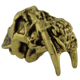 Sabretooth Bead in 18K Antique Gold Finish by Schmuckatelli Co.