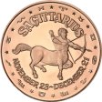 (image for) Sagittarius ~ Zodiac Sign Series 1 oz .999 Pure Copper Round