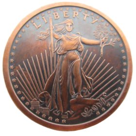 Saint Gaudens 1 oz .999 Pure Copper Round (Presston Mint) (Black Patina)