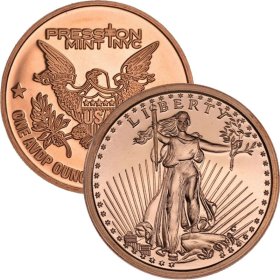 Saint Gaudens 1 oz .999 Pure Copper Round (Presston Mint)
