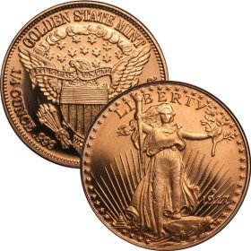 Saint Gaudens Design 1/4 oz .999 Pure Copper Round