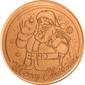 Santa Claus (Wreath Back Design Series) 1 oz .999 Pure Copper Round