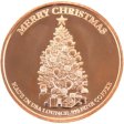 (image for) Santa In Sleigh ~ Merry Christmas (Tree Back Design Series) 1 oz .999 Pure Copper Round