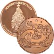 (image for) Santa In Sleigh ~ Merry Christmas (Tree Back Design Series) 1 oz .999 Pure Copper Round
